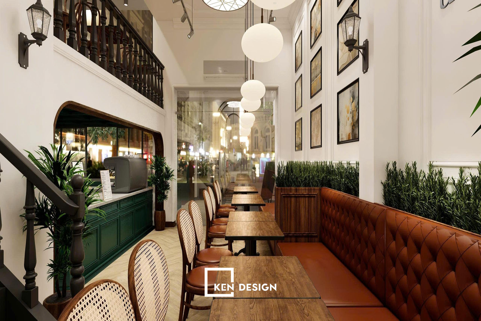 Thi công gác lửng cho quán cafe